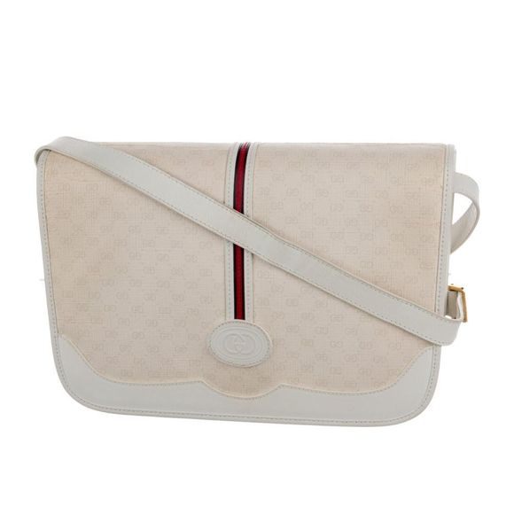 Gucci vintage beige Gg canvas shoulder bag - Picture 1 of 16